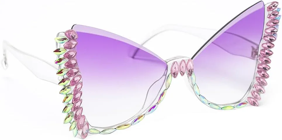 bullabulling Модные женские солнцезащитные очки с блестками в форме бабочки, украшенные стразами, трендовые градиентные очки в форме бабочки в полуоправе, Purple
bullabulling Модные женские солнцезащитные очки с блестками в форме бабочки, украшенные стразами, трендовые градиентные очки в форме бабочки в полуоправе, Purple