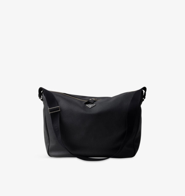 Сумка на плечо из кожи с фирменной табличкой Prada, черный
Сумка на плечо из кожи с фирменной табличкой Prada, черный