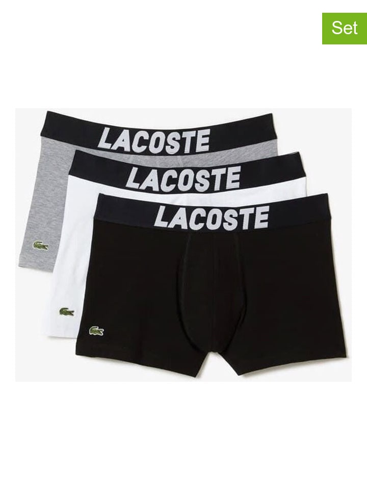 Lacoste Комплект из 3 штук: боксерские шорты серого, белого и черного цвета
Lacoste Комплект из 3 штук: боксерские шорты серого, белого и черного цвета