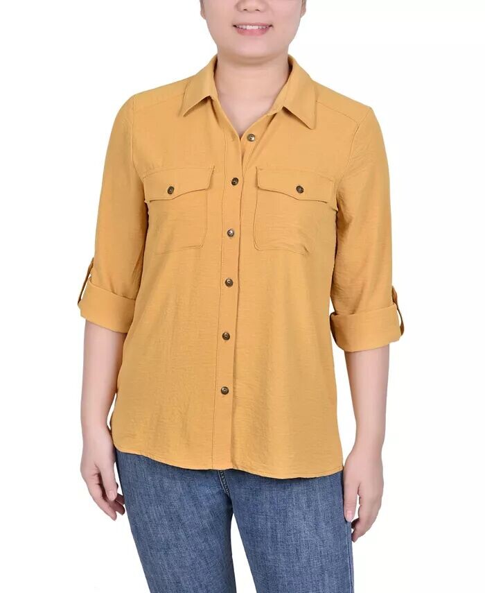 Блузка Petite с отворотами NY Collection, желтый
Блузка Petite с отворотами NY Collection, желтый