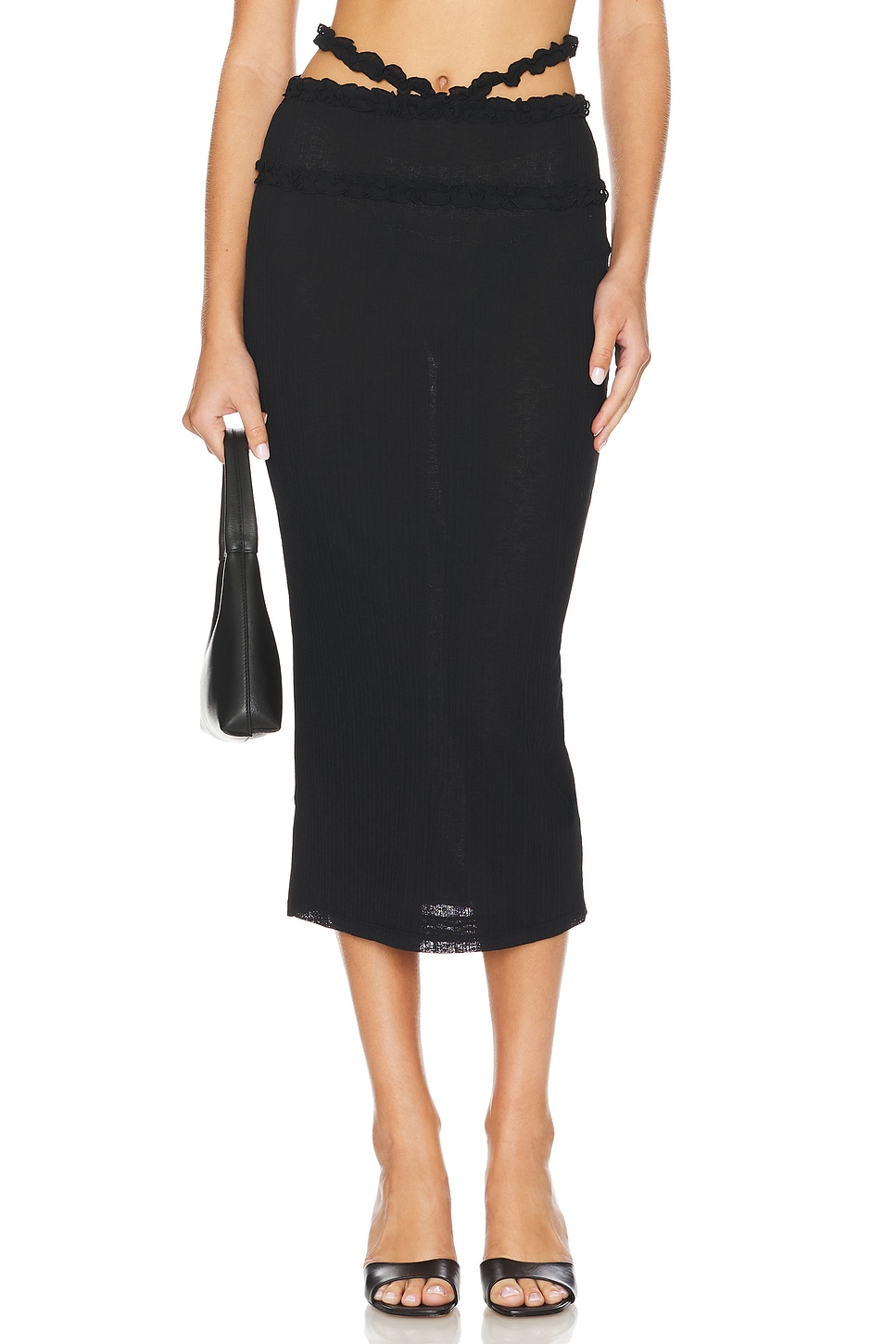 Юбка миди amorazo Camila Coelho, черный 
Юбка миди amorazo Camila Coelho, черный