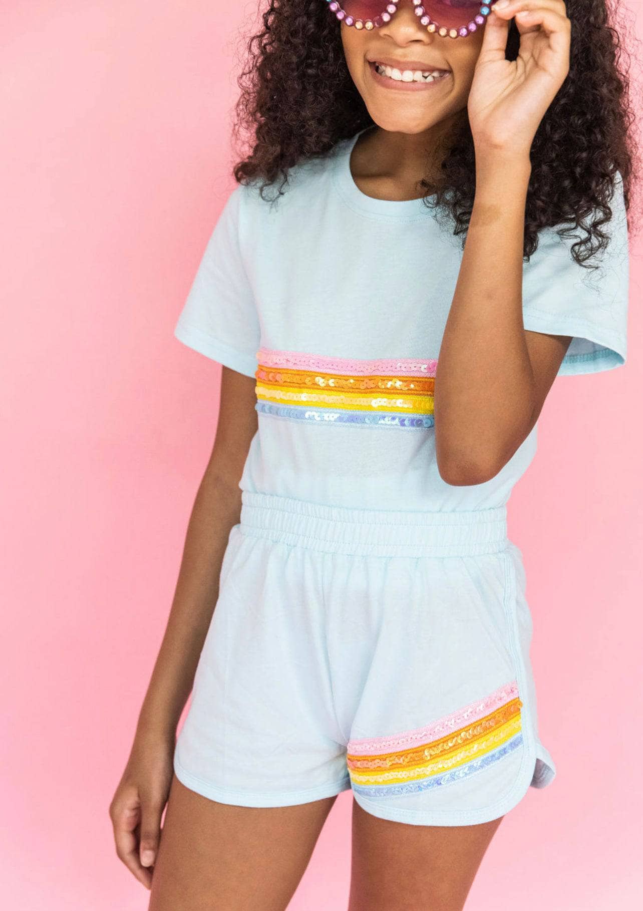 Комплект с пайетками в полоску Lola + The Boys, синий
Комплект с пайетками в полоску Lola + The Boys, синий