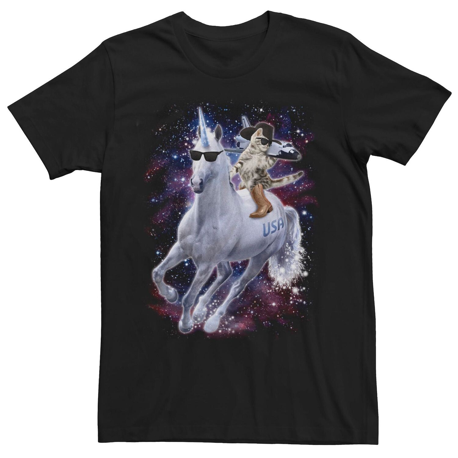 Мужская футболка с ковбойским котом и космическим единорогом Licensed Character
Мужская футболка с ковбойским котом и космическим единорогом Licensed Character