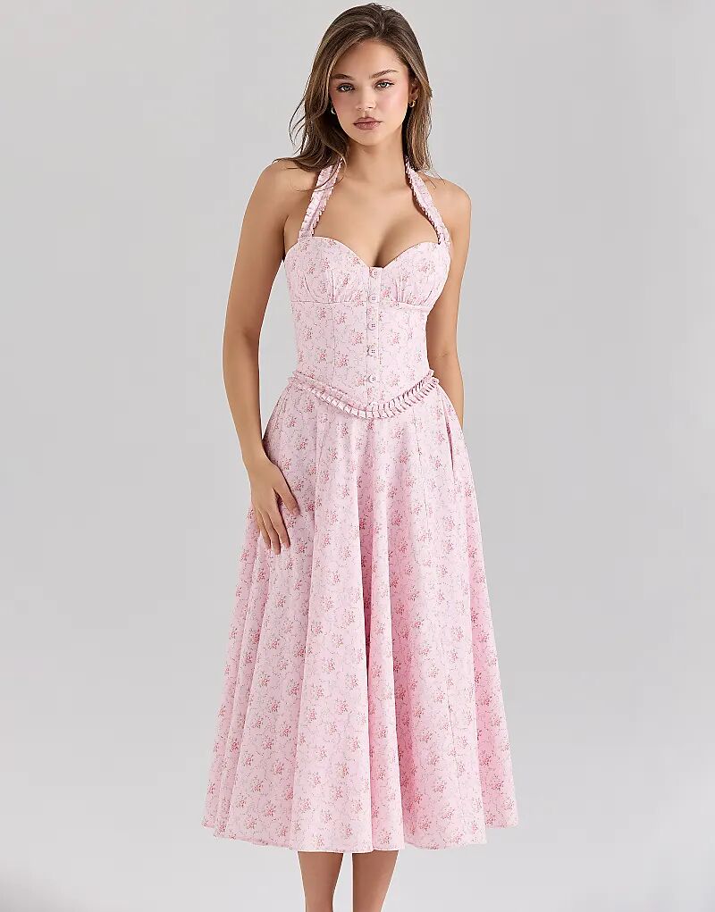 Платье миди House of CB Georgie из эластичного хлопка с вырезом-халтер и принтом розовых роз
Платье миди House of CB Georgie из эластичного хлопка с вырезом-халтер и принтом розовых роз