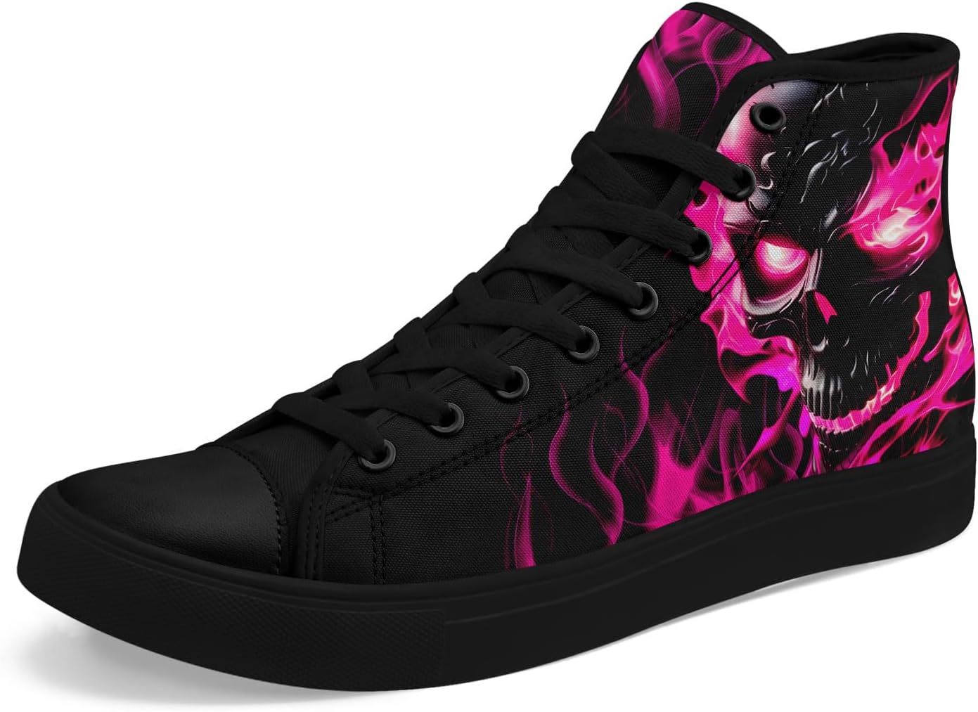 Модные готические кроссовки с черепом и огненным рисунком на высоком холщовом верхе для мужчин и женщин, стильные и удобные, унисекс, на шнуровке, плоские, для повседневной ходьбы Coolcustomize, белый/черный/розовый
Модные готические кроссовки с черепом и огненным рисунком на высоком холщовом верхе для мужчин и женщин, стильные и удобные, унисекс, на шнуровке, плоские, для повседневной ходьбы Coolcustomize, белый/черный/розовый
