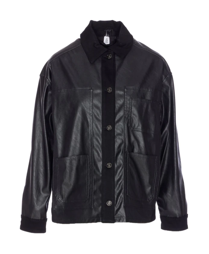 Черное джинсовое пальто с деталями из искусственной кожи Liu Jo, черный
Черное джинсовое пальто с деталями из искусственной кожи Liu Jo, черный