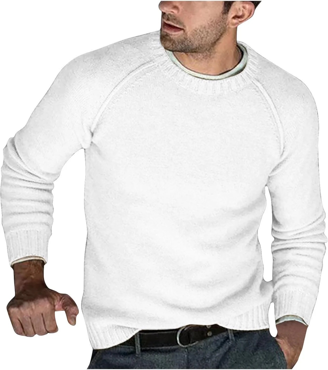 Мужской свитер с регланными рукавами и круглым вырезом AQAYL
Мужской свитер с регланными рукавами и круглым вырезом AQAYL