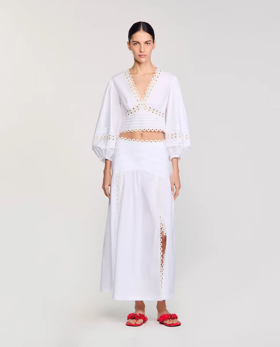 Длинная юбка из поплина Sandro, белый
Длинная юбка из поплина Sandro, белый