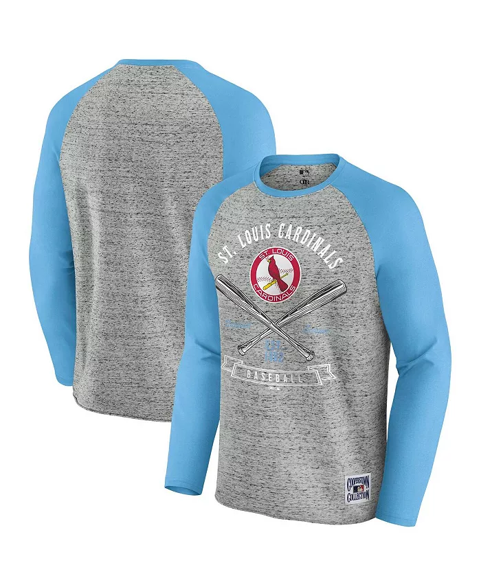 Мужская бейсбольная футболка с длинным рукавом реглан St. Louis Cardinals в сером меланже с необработанным краем Fanatics
Мужская бейсбольная футболка с длинным рукавом реглан St. Louis Cardinals в сером меланже с необработанным краем Fanatics
