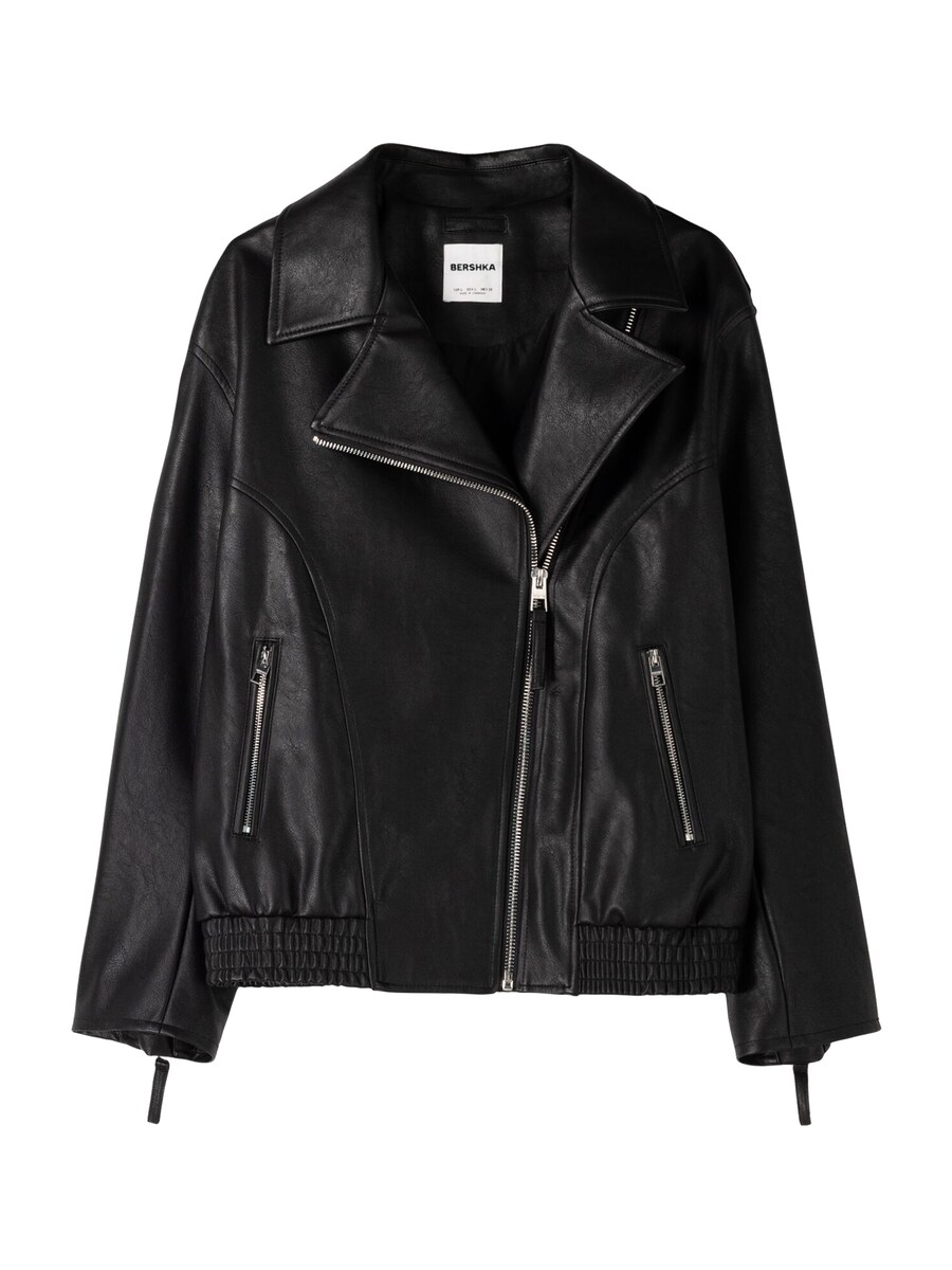 Межсезонная куртка Bershka, черный 
Межсезонная куртка Bershka, черный