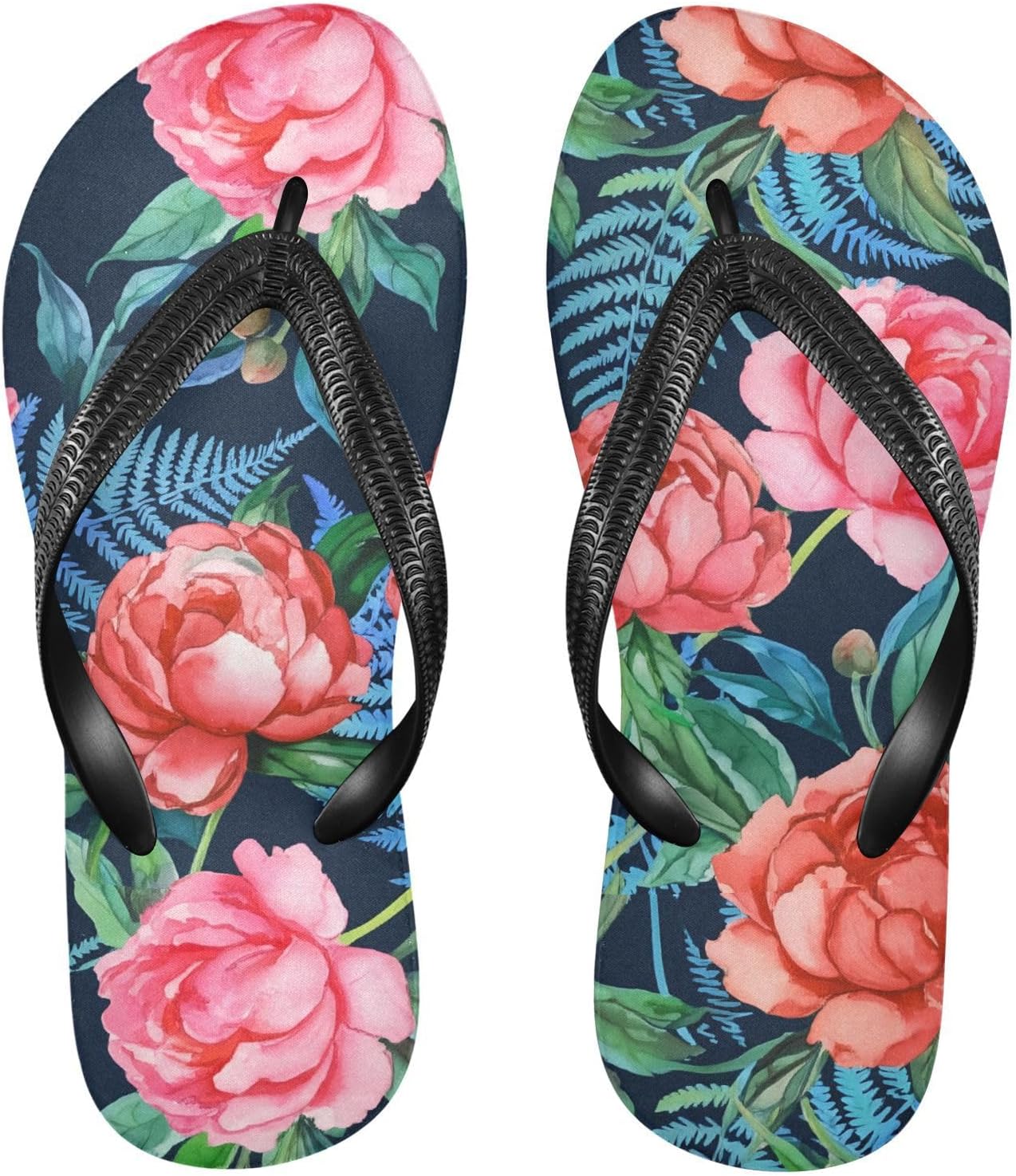 Пляжные шлепанцы с рисунком пиона и папоротника, синие, резиновые, нескользящие, летние тапочки для женщин и мужчин, для прогулок Sinestour
Пляжные шлепанцы с рисунком пиона и папоротника, синие, резиновые, нескользящие, летние тапочки для женщин и мужчин, для прогулок Sinestour