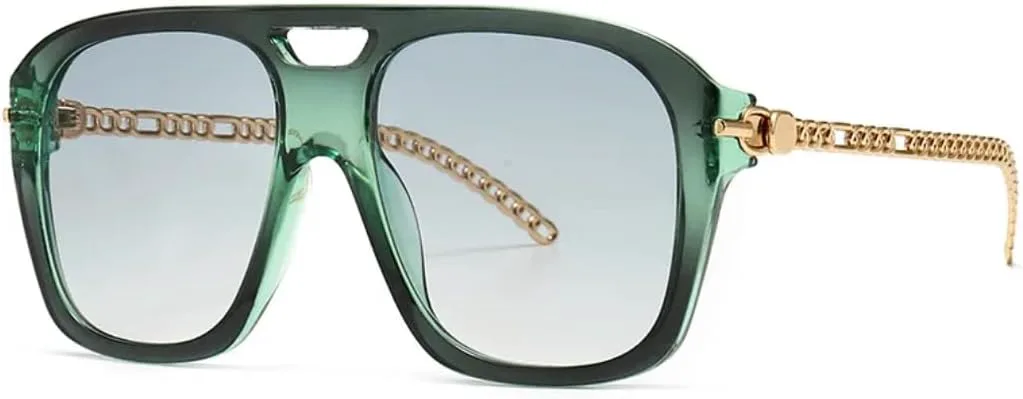 Ретро солнцезащитные очки с металлическими цепочками на дужках, модные очки для мужчин и женщин, защита от УФ-излучения UV400, винтажные очки VVTWSSW, C4green
Ретро солнцезащитные очки с металлическими цепочками на дужках, модные очки для мужчин и женщин, защита от УФ-излучения UV400, винтажные очки VVTWSSW, C4green