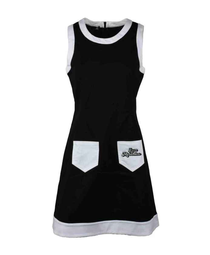 Черное мини-платье А-силуэта без рукавов Love Moschino, черный
Черное мини-платье А-силуэта без рукавов Love Moschino, черный