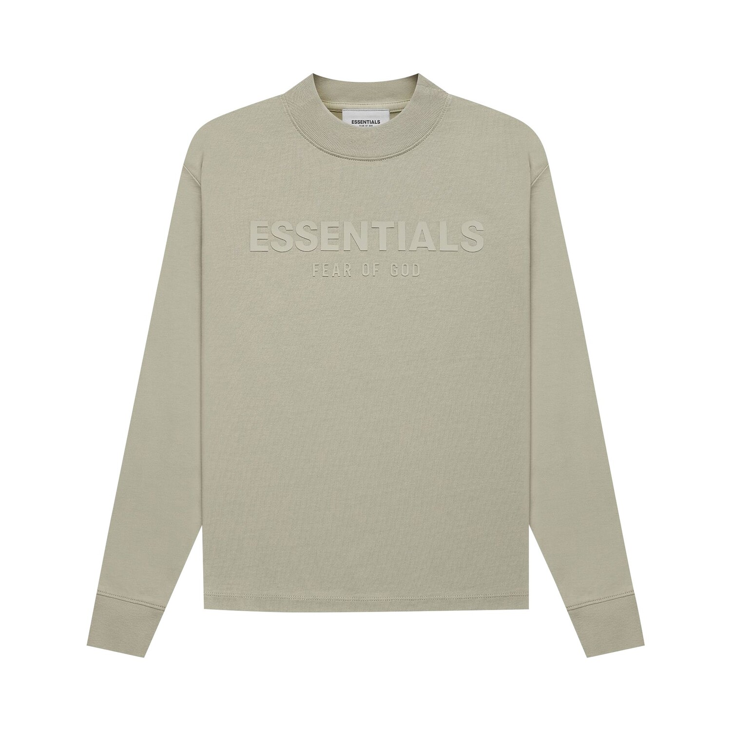 Детская футболка с длинными рукавами Fear of God Essentials, цвет Фисташковый, Серый, Детская футболка с длинными рукавами Fear of God Essentials, цвет Фисташковый
