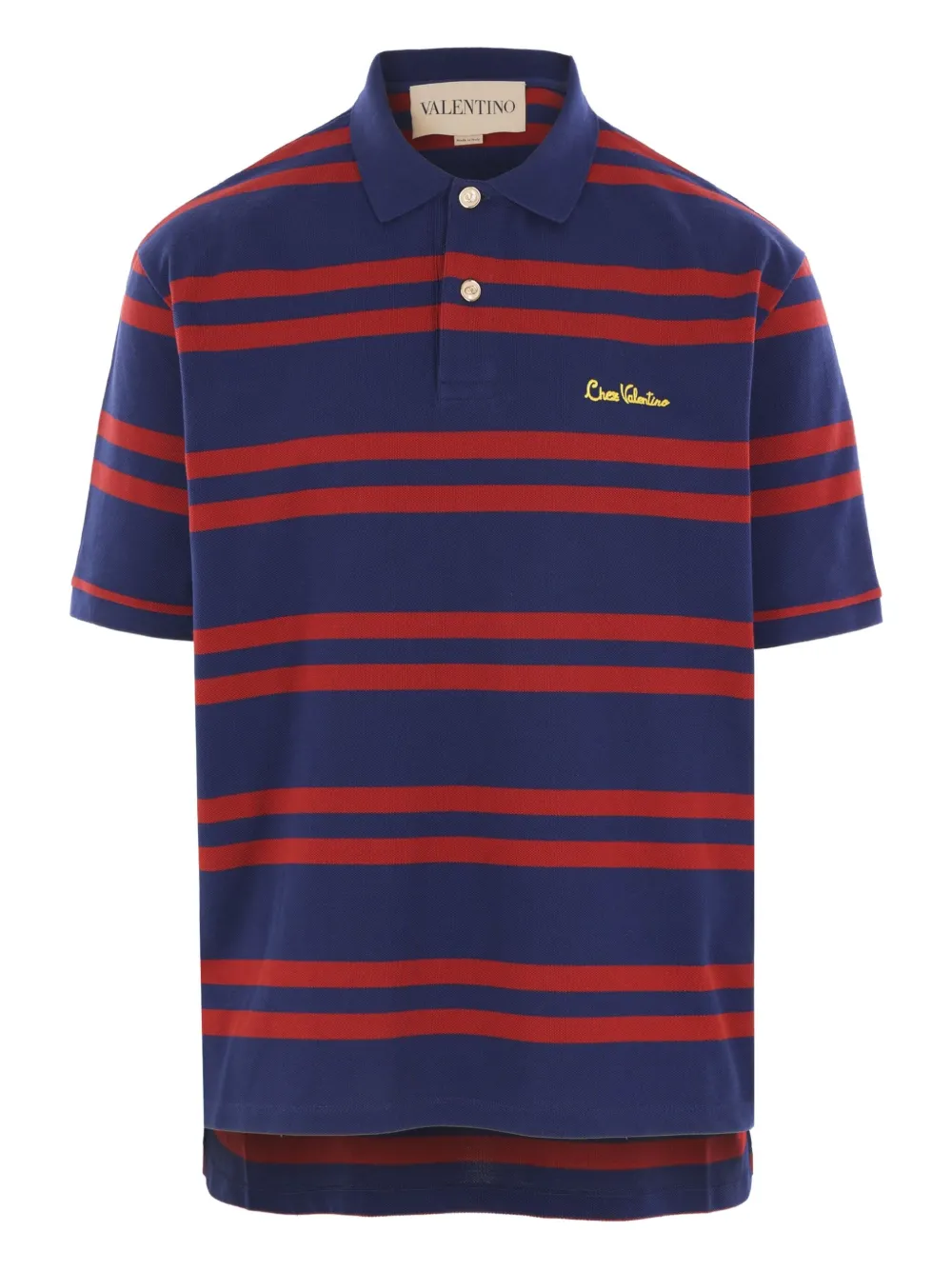 Полосатая рубашка поло с вышивкой Chez Valentino VALENTINO GARAVANI, синий
Полосатая рубашка поло с вышивкой Chez Valentino VALENTINO GARAVANI, синий