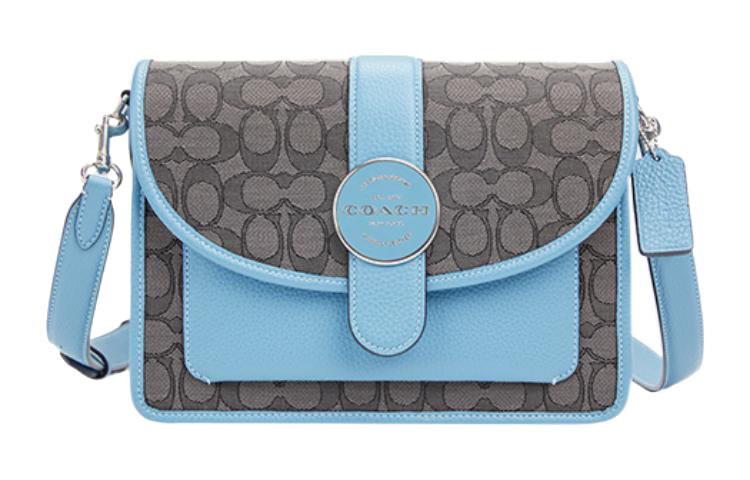 COACH Лонни Жаккардовая ткань с кожаной наплечной сумкой через плечо средний размер женский дымчато-серый и синий
COACH Лонни Жаккардовая ткань с кожаной наплечной сумкой через плечо средний размер женский дымчато-серый и синий