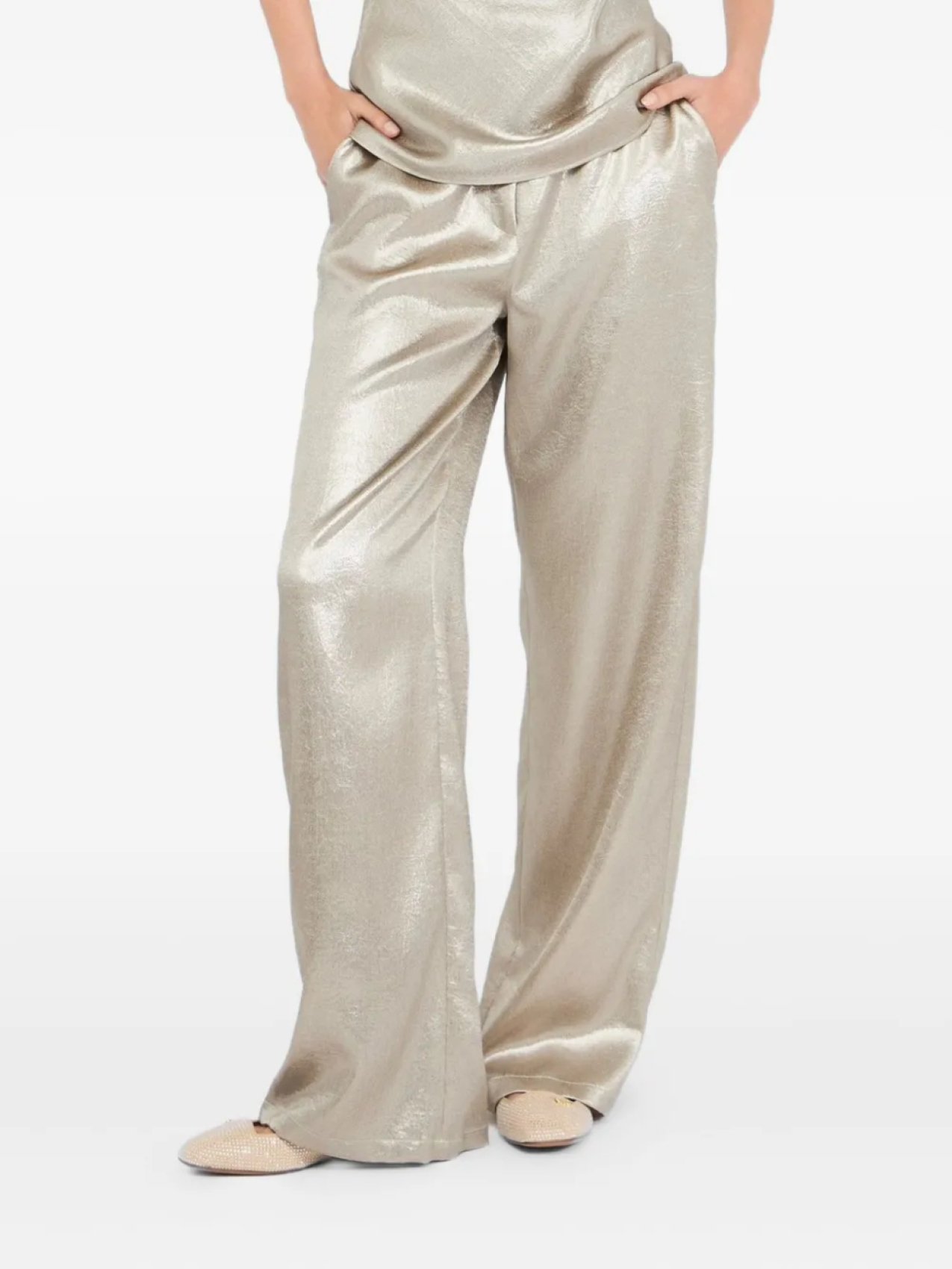 Брюки с металлическим отливом LIU JO, серебряный
Брюки с металлическим отливом LIU JO, серебряный