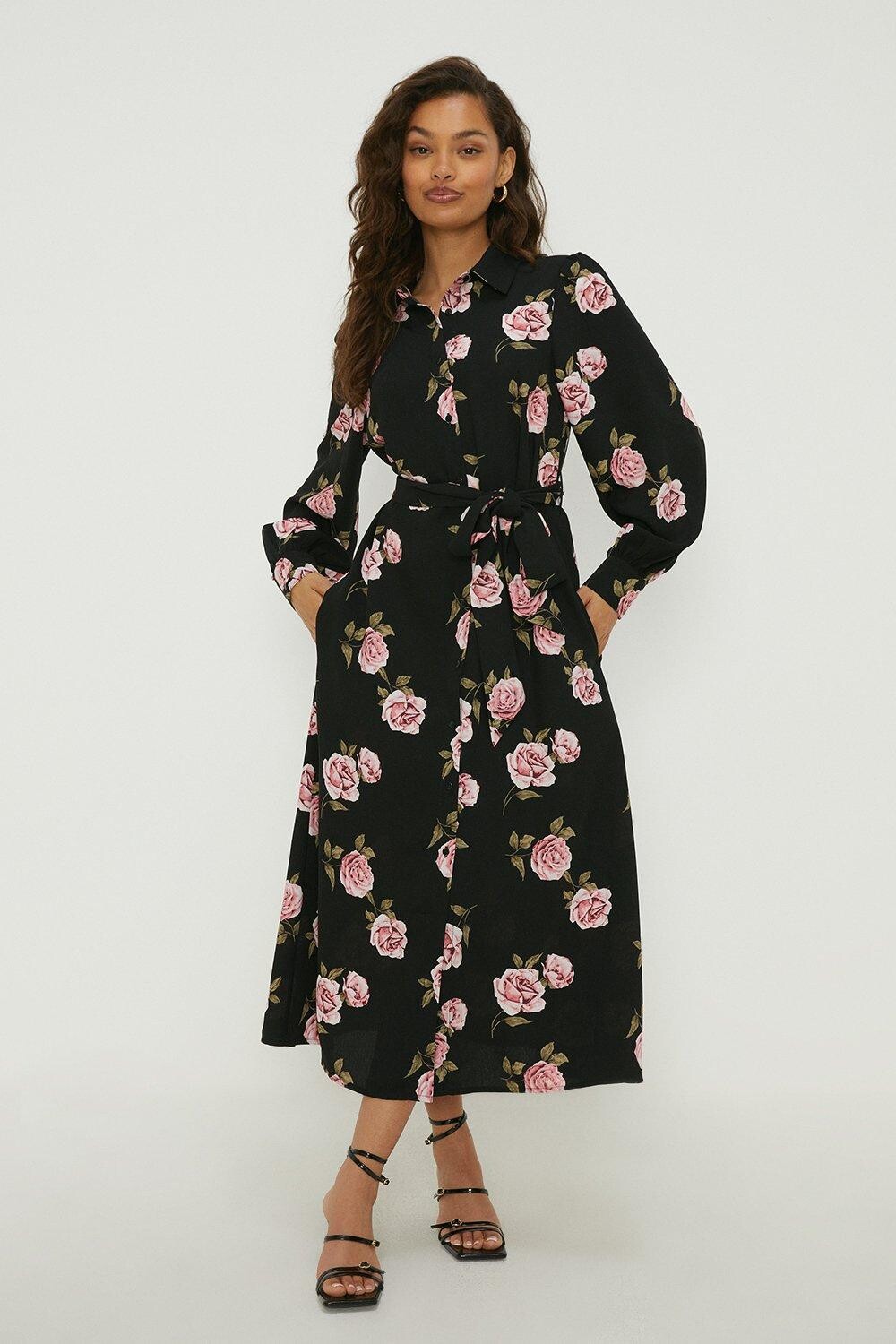 Платье-рубашка миди Petite с цветочным принтом и завязкой на талии Dorothy Perkins, мультиколор
Платье-рубашка миди Petite с цветочным принтом и завязкой на талии Dorothy Perkins, мультиколор