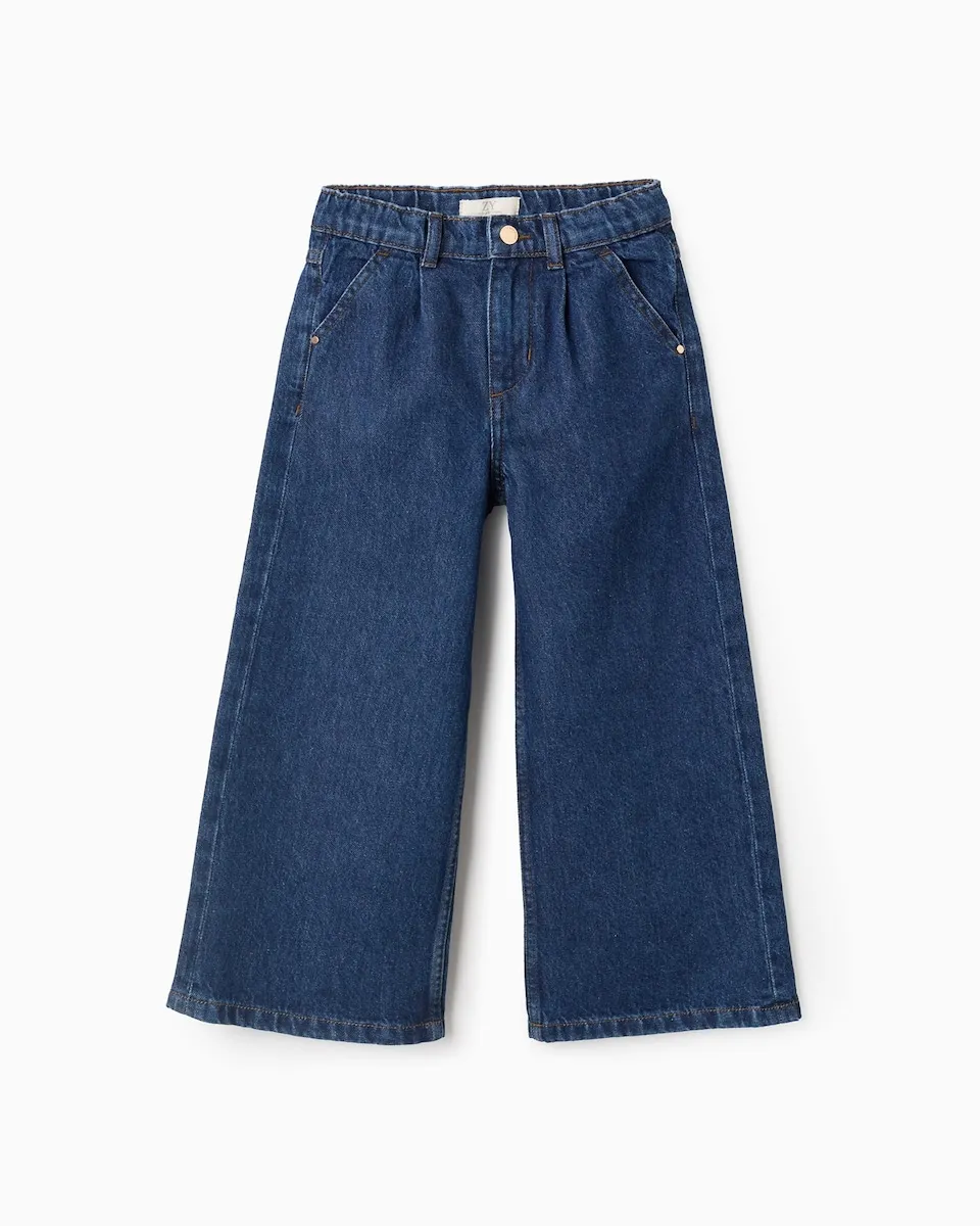 Ковбойские брюки для девочки с широкими штанинами и регулируемой талией Zippy, темно-синий 
Ковбойские брюки для девочки с широкими штанинами и регулируемой талией Zippy, темно-синий