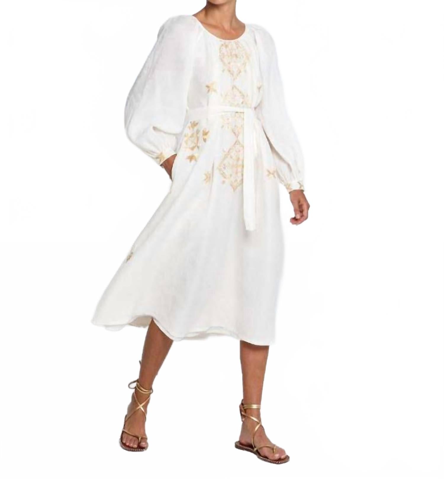 Лефкада Миди платье с поясом в белом Greek Archaic Kori
Лефкада Миди платье с поясом в белом Greek Archaic Kori