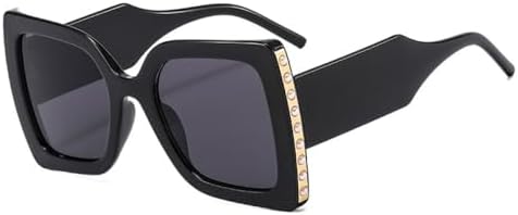 Модные большие квадратные солнцезащитные очки для женщин в стиле ретро с жемчужной отделкой, двухцветные, с широкими дужками, солнцезащитные очки для мужчин UV400 MTZJH, Black Grey
Модные большие квадратные солнцезащитные очки для женщин в стиле ретро с жемчужной отделкой, двухцветные, с широкими дужками, солнцезащитные очки для мужчин UV400 MTZJH, Black Grey