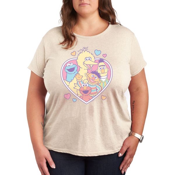 Плюс футболка с рисунком в виде сердца группы Sesame Stree Licensed Character, бежевый
Плюс футболка с рисунком в виде сердца группы Sesame Stree Licensed Character, бежевый