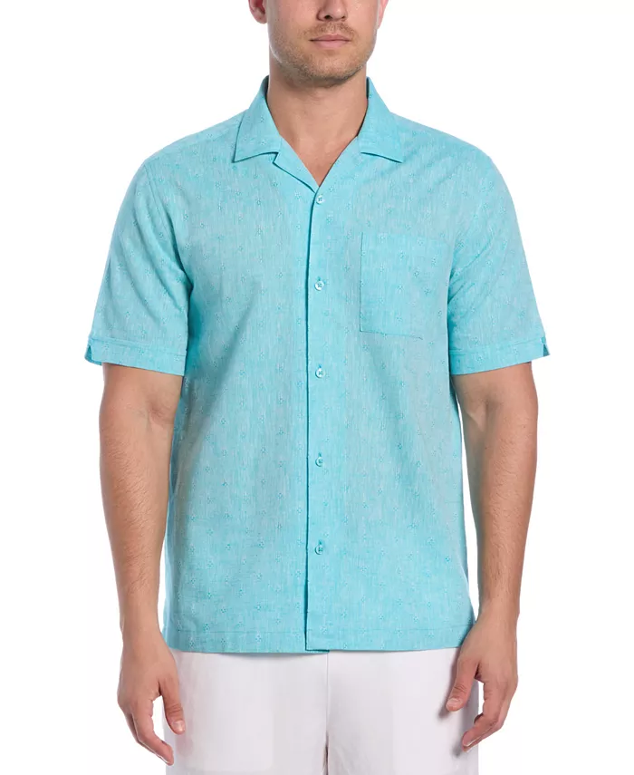 Мужская короткорукавная рубашка на пуговицах из льняной смеси с алмазным узором "добби" Cubavera, синий
Мужская короткорукавная рубашка на пуговицах из льняной смеси с алмазным узором "добби" Cubavera, синий