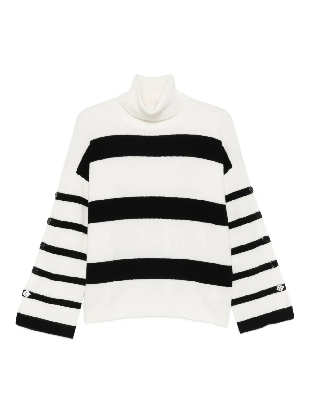 Полосатый свитер с высоким воротом LIU JO, белый
Полосатый свитер с высоким воротом LIU JO, белый