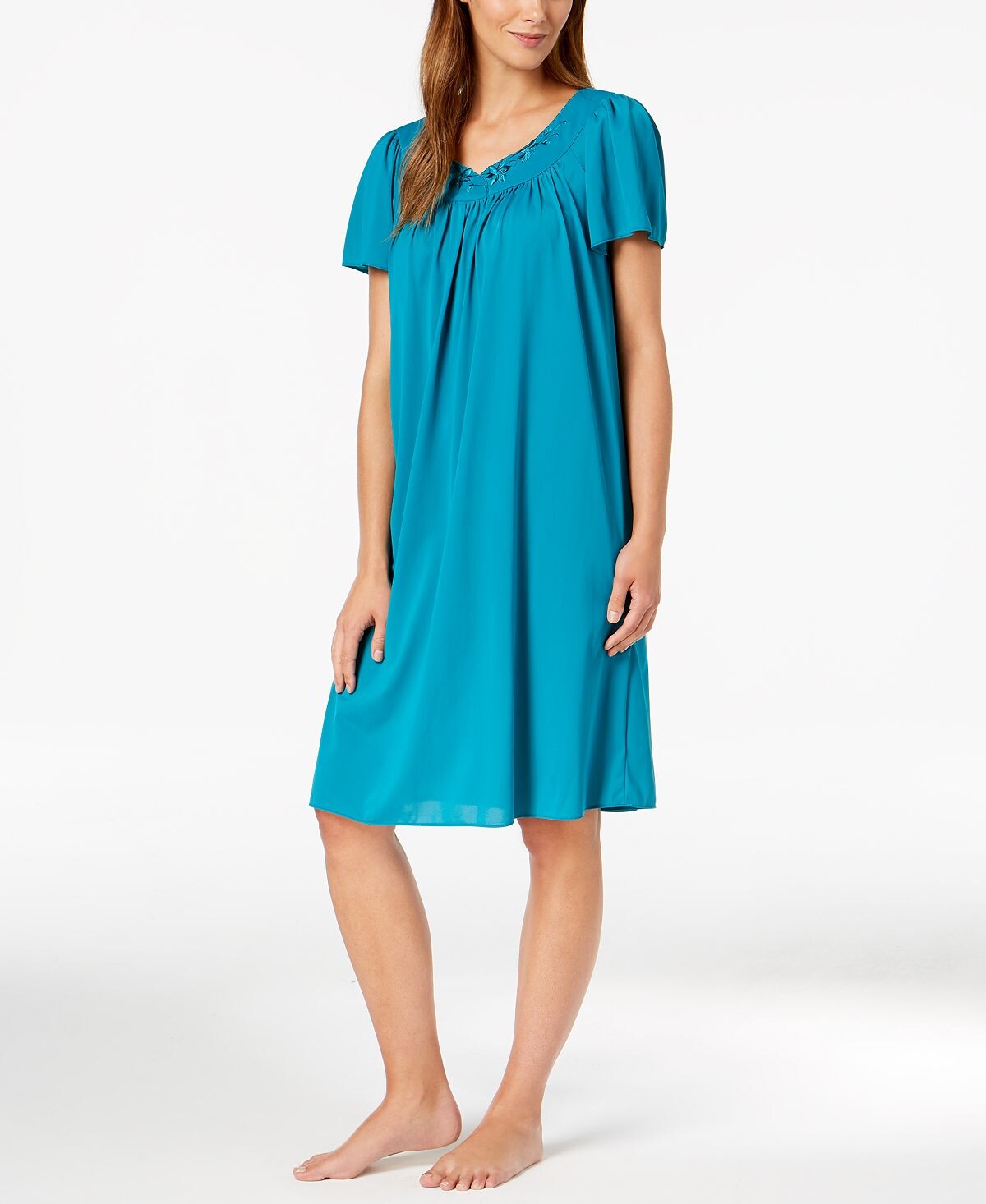 Женская ночная рубашка с короткими рукавами и вышивкой Miss Elaine
Женская ночная рубашка с короткими рукавами и вышивкой Miss Elaine