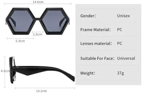 Винтажные шестиугольные солнцезащитные очки 2027 года для женщин, многоугольные солнцезащитные очки с защитой от УФ-излучения UV400 для мужчин MTZJH, Beige
Винтажные шестиугольные солнцезащитные очки 2027 года для женщин, многоугольные солнцезащитные очки с защитой от УФ-излучения UV400 для мужчин MTZJH, Beige