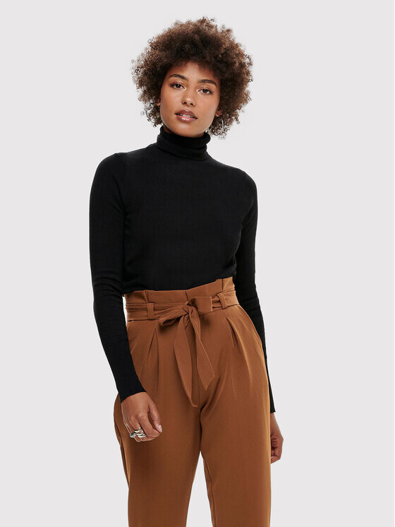 Свитер с высоким воротником обычного кроя Only, черный