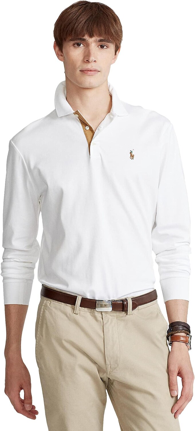 Рубашка-поло Long Sleeve Polo Shirt Polo Ralph Lauren, белый 
Рубашка-поло Long Sleeve Polo Shirt Polo Ralph Lauren, белый