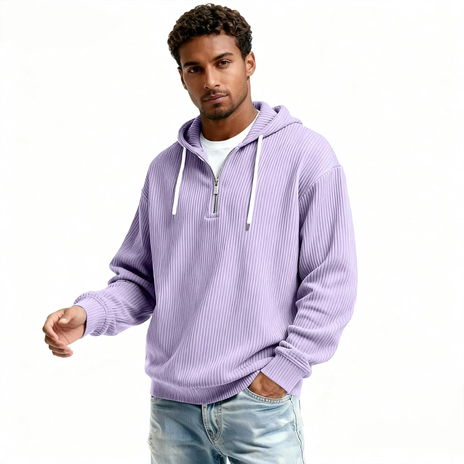 Мужской худи Casual с длинными рукавами и молнией на четверть
Мужской худи Casual с длинными рукавами и молнией на четверть