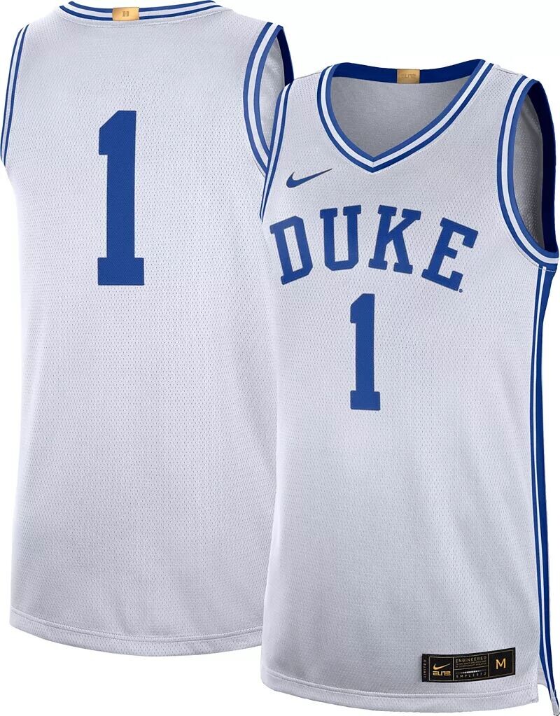 Мужская баскетбольная майка Nike Duke Blue Devils #1 White Limited Limited
Мужская баскетбольная майка Nike Duke Blue Devils #1 White Limited Limited