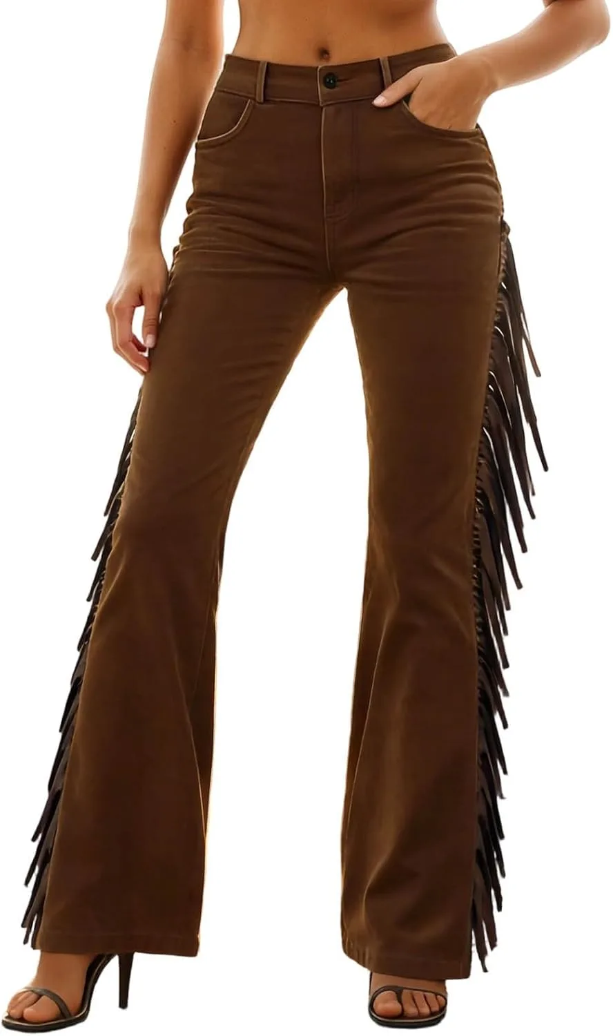 Брюки-джинсы Bootcut для женщин Vintage Western с бахромой, коричневые, высокие Gaexia
Брюки-джинсы Bootcut для женщин Vintage Western с бахромой, коричневые, высокие Gaexia