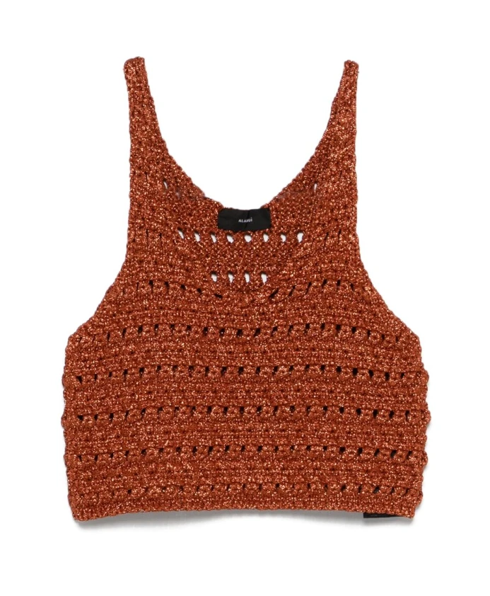 Ржаво-Коричневый топ без рукавов с вырезом-лодочкой Alanui, коричневый
Ржаво-Коричневый топ без рукавов с вырезом-лодочкой Alanui, коричневый