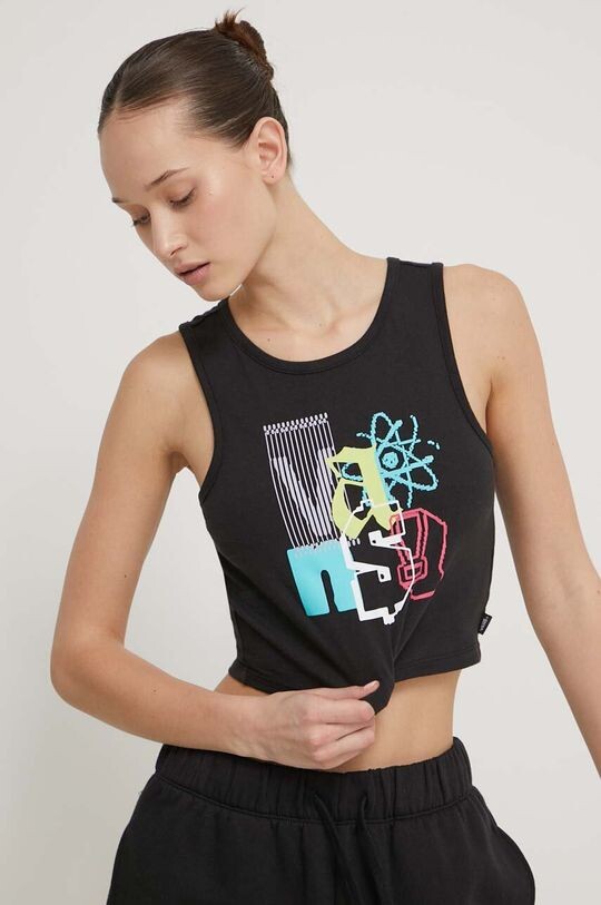 Хлопковый топ Vans, черный 
Хлопковый топ Vans, черный