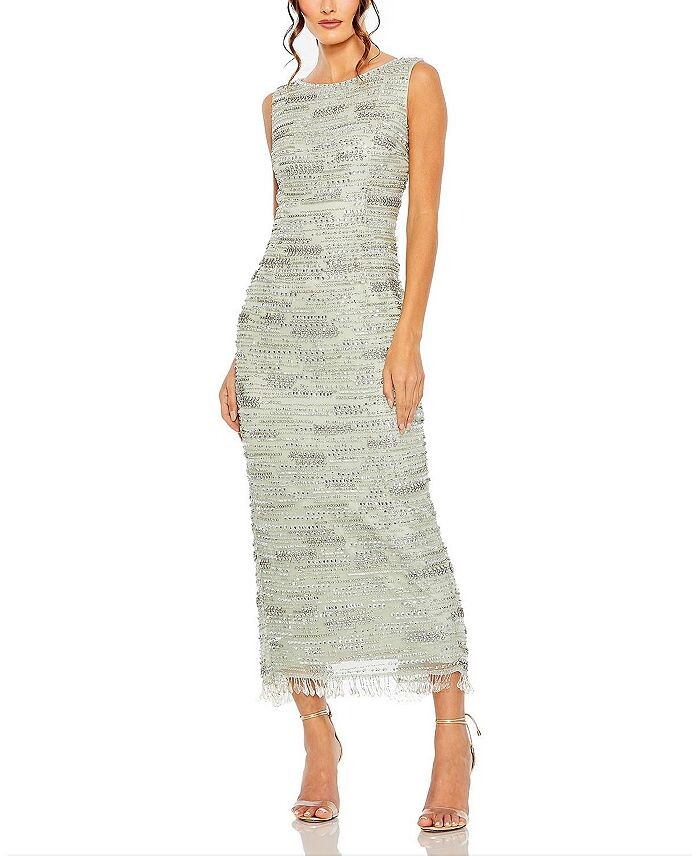 Платье без рукавов Mac Duggal с бахромой и кристаллами, зеленый
Платье без рукавов Mac Duggal с бахромой и кристаллами, зеленый
