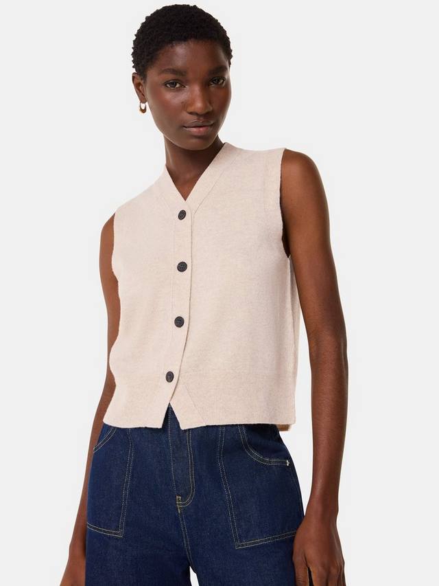 Кардиган без рукавов с v-образным вырезом из чистой шерсти Whistles, цвет Oatmeal
Кардиган без рукавов с v-образным вырезом из чистой шерсти Whistles, цвет Oatmeal