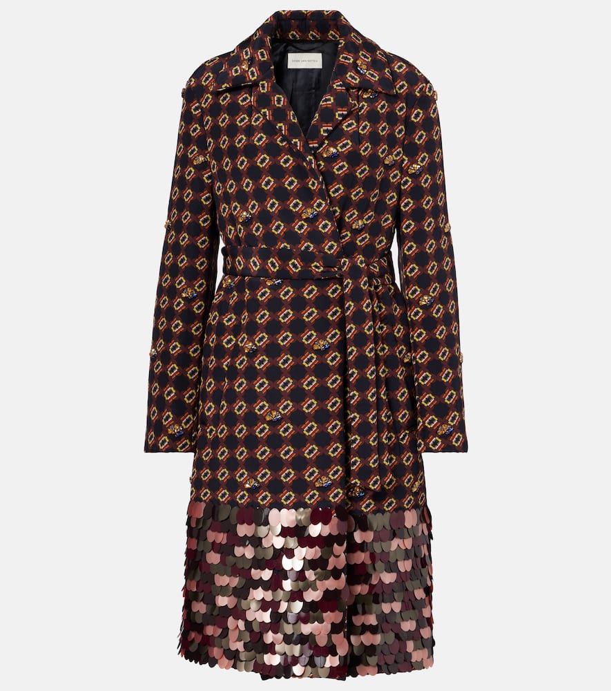 Шелковое пальто с пайетками на запах Dries Van Noten, Navy
Шелковое пальто с пайетками на запах Dries Van Noten, Navy