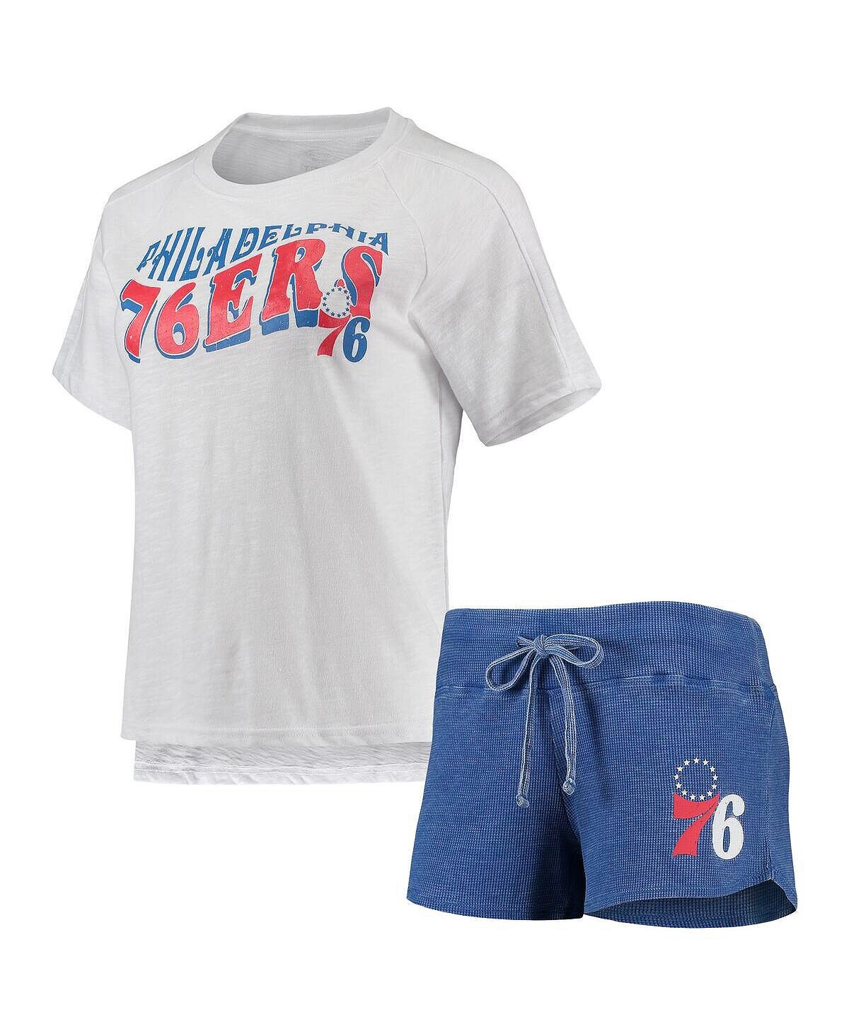 Женский комплект для сна из футболки и шорт реглан Royal, белый Philadelphia 76Ers Resurgence Slub Burnout Concepts Sport
Женский комплект для сна из футболки и шорт реглан Royal, белый Philadelphia 76Ers Resurgence Slub Burnout Concepts Sport