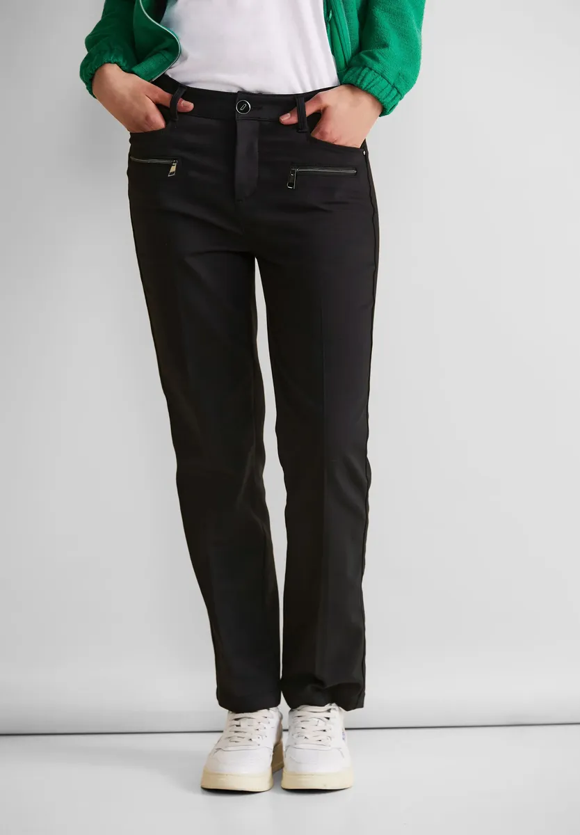 Однотонные тканевые брюки STREET ONE, черный
Однотонные тканевые брюки STREET ONE, черный