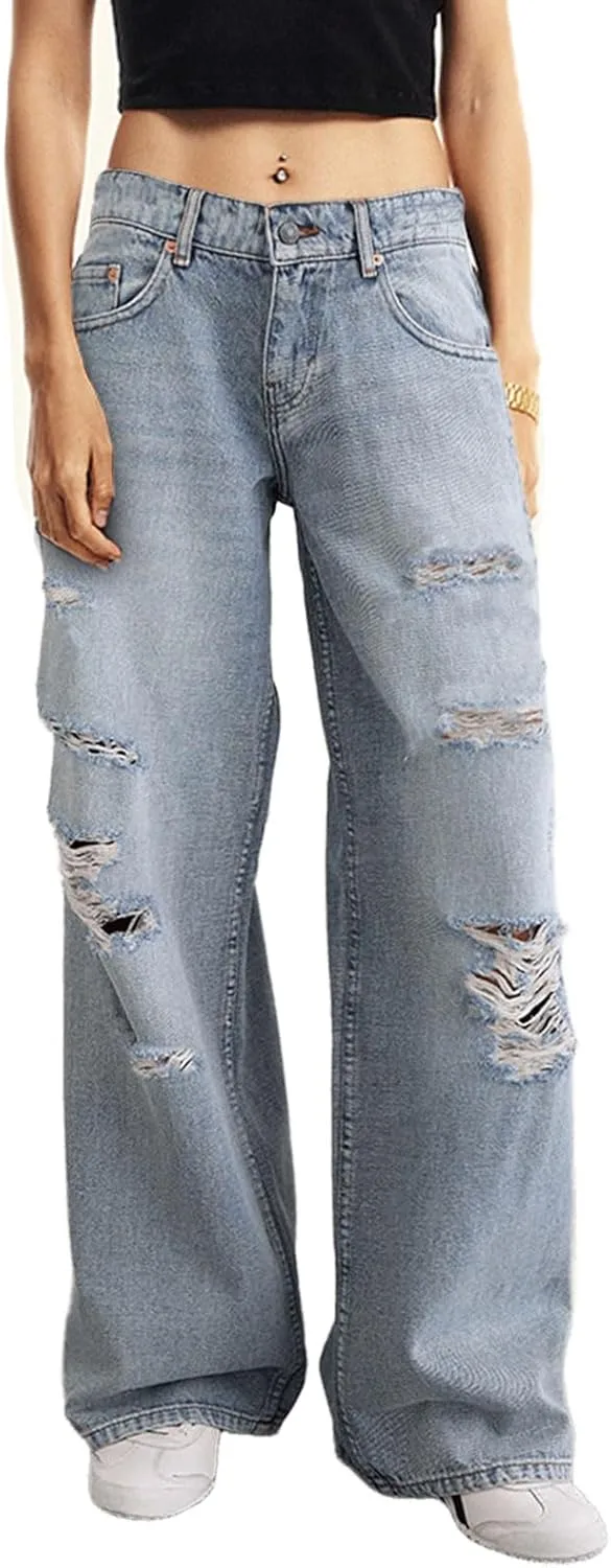 Женские джинсы low rise с потертостями и разрывами light wash в стиле y2k Djeanxa
Женские джинсы low rise с потертостями и разрывами light wash в стиле y2k Djeanxa