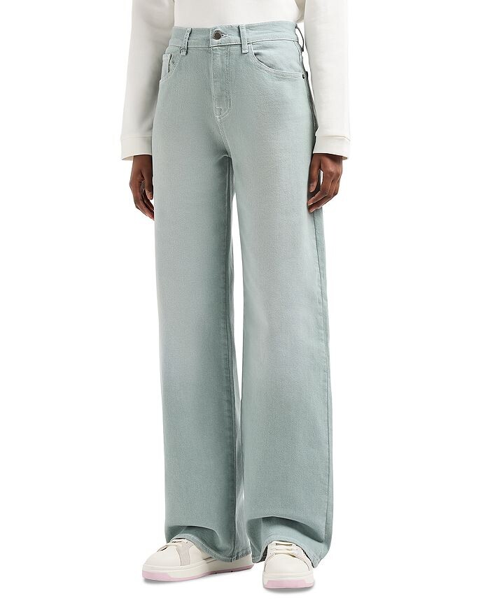 Джинсы прямого кроя Emporio Armani светло-зеленого цвета, зеленый
Джинсы прямого кроя Emporio Armani светло-зеленого цвета, зеленый