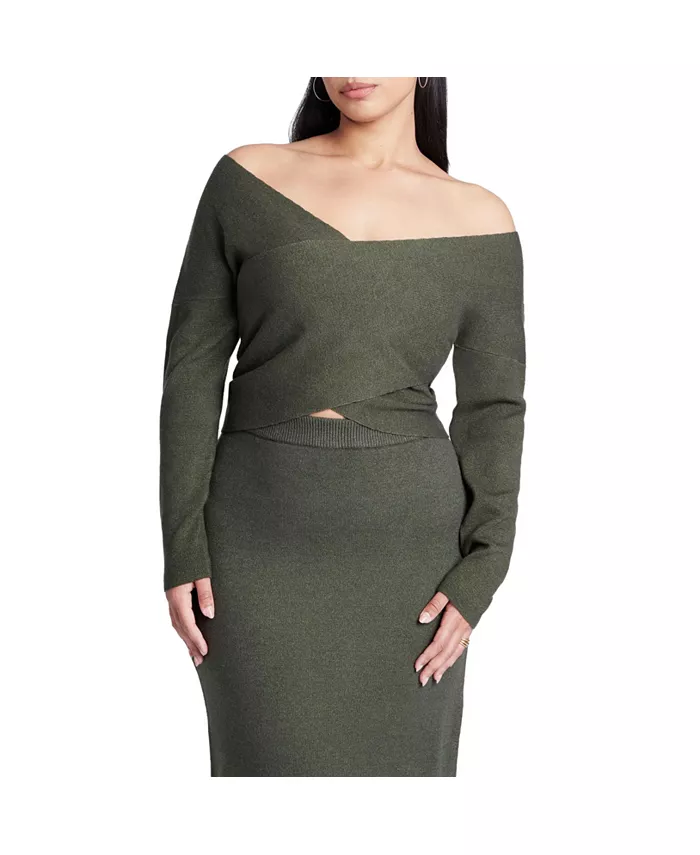 Женский плюс сайз укороченный кардиган с запахом Eloquii, зеленый
Женский плюс сайз укороченный кардиган с запахом Eloquii, зеленый