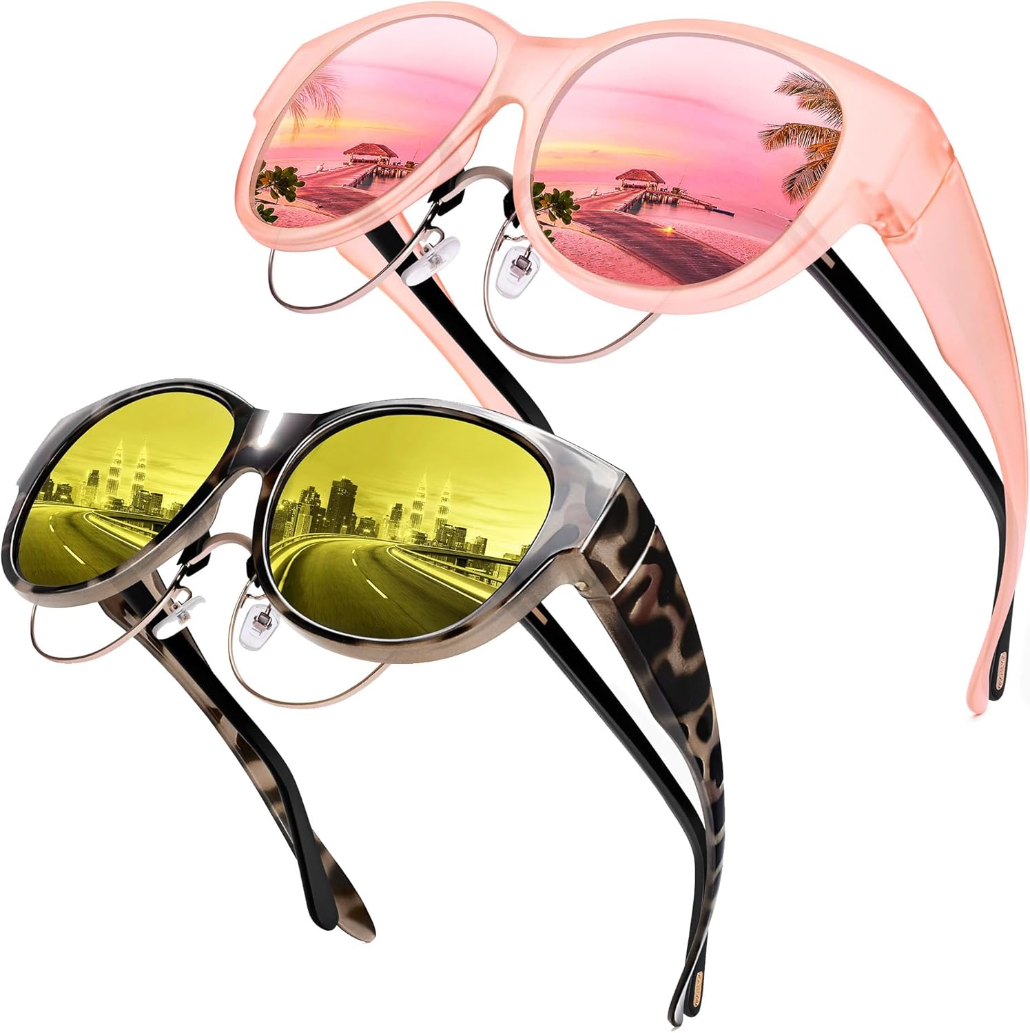 Солнцезащитные очки URUMQI Fitover и очки ночного видения для женщин, поляризованные солнцезащитные очки с защитой UV400, модные круглые очки «кошачий глаз» с большими линзами
Солнцезащитные очки URUMQI Fitover и очки ночного видения для женщин, поляризованные солнцезащитные очки с защитой UV400, модные круглые очки «кошачий глаз» с большими линзами