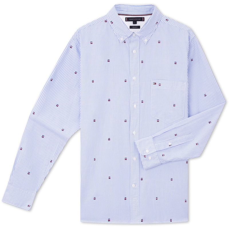 Tommy Hilfiger Мужская рубашка в сине-белую полоску
Tommy Hilfiger Мужская рубашка в сине-белую полоску