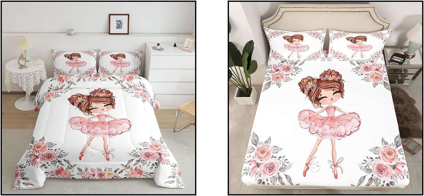 Erosebridal, комплект постельного белья Girly Ballet Themd из 4 предметов + простыня на подкладке
Erosebridal, комплект постельного белья Girly Ballet Themd из 4 предметов + простыня на подкладке
