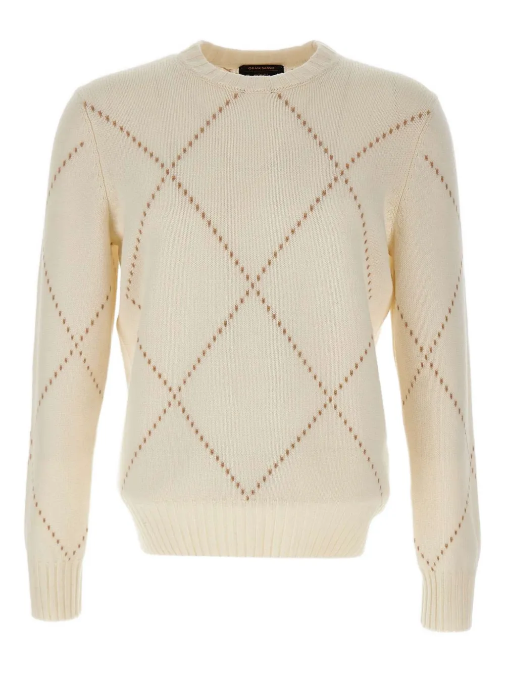 Свитер с круглым вырезом и ромбовидным узором Gran Sasso, нейтральный
Свитер с круглым вырезом и ромбовидным узором Gran Sasso, нейтральный