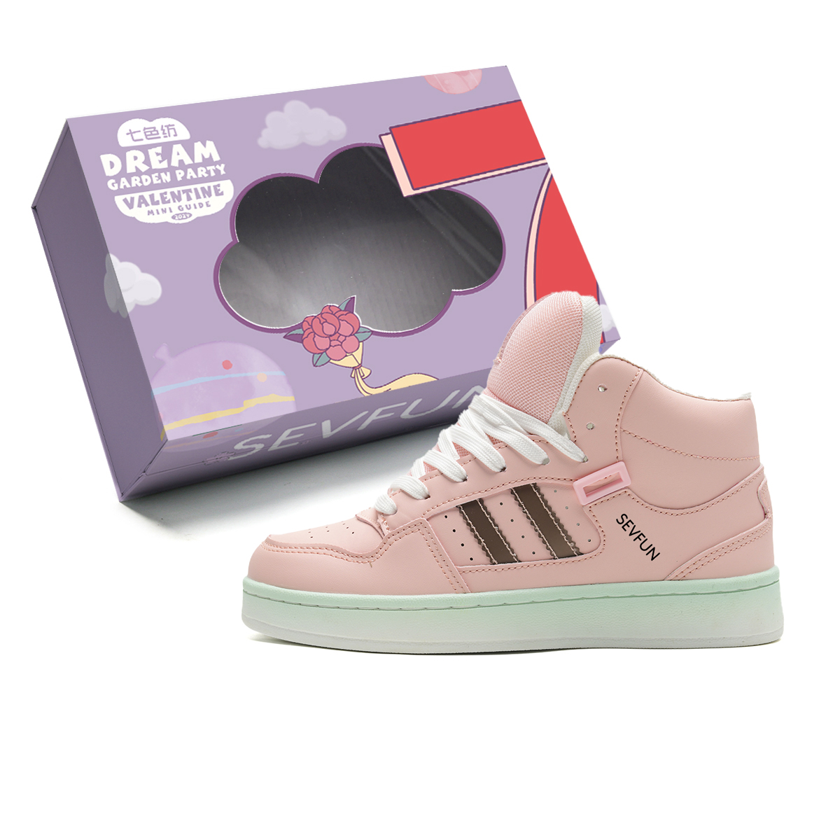 7 SEVFUN Высокие скейтерские кеды унисекс подарочный набор Белый Розовый Лунный, цвет White Pink Moon
7 SEVFUN Высокие скейтерские кеды унисекс подарочный набор Белый Розовый Лунный, цвет White Pink Moon